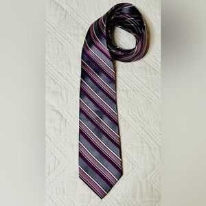 Pierre Cardin Y2K Silk Purple and Gray Necktie